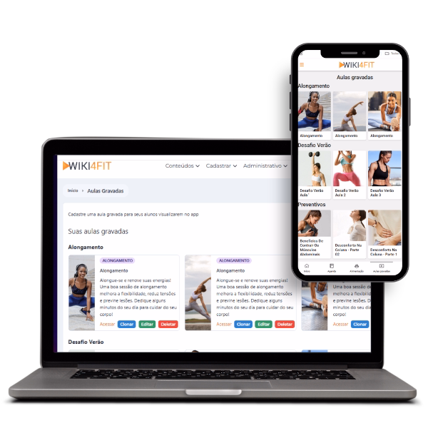 Aulas gravadas no app